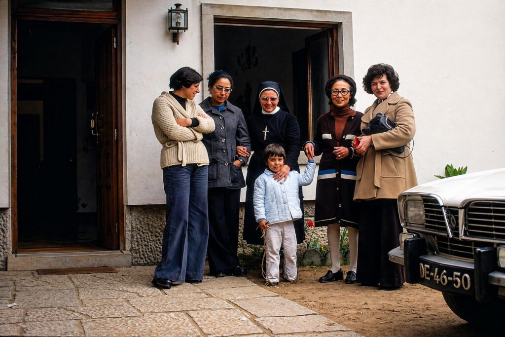 Retrato de família no jardim