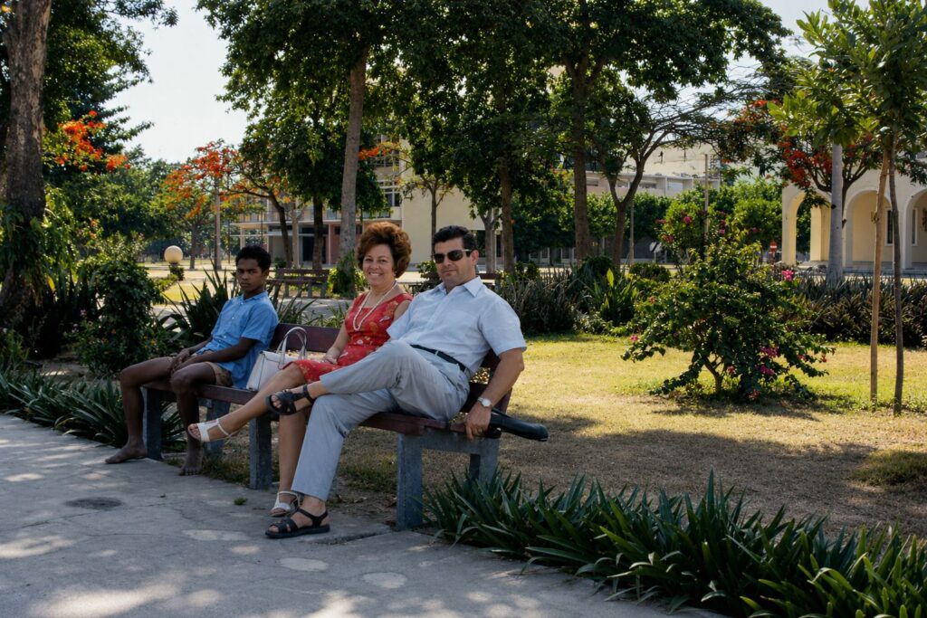 Momento relaxante num parque ao sol