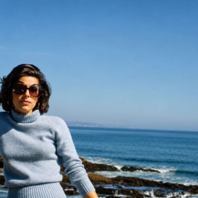 Retrato à beira-mar com estilo