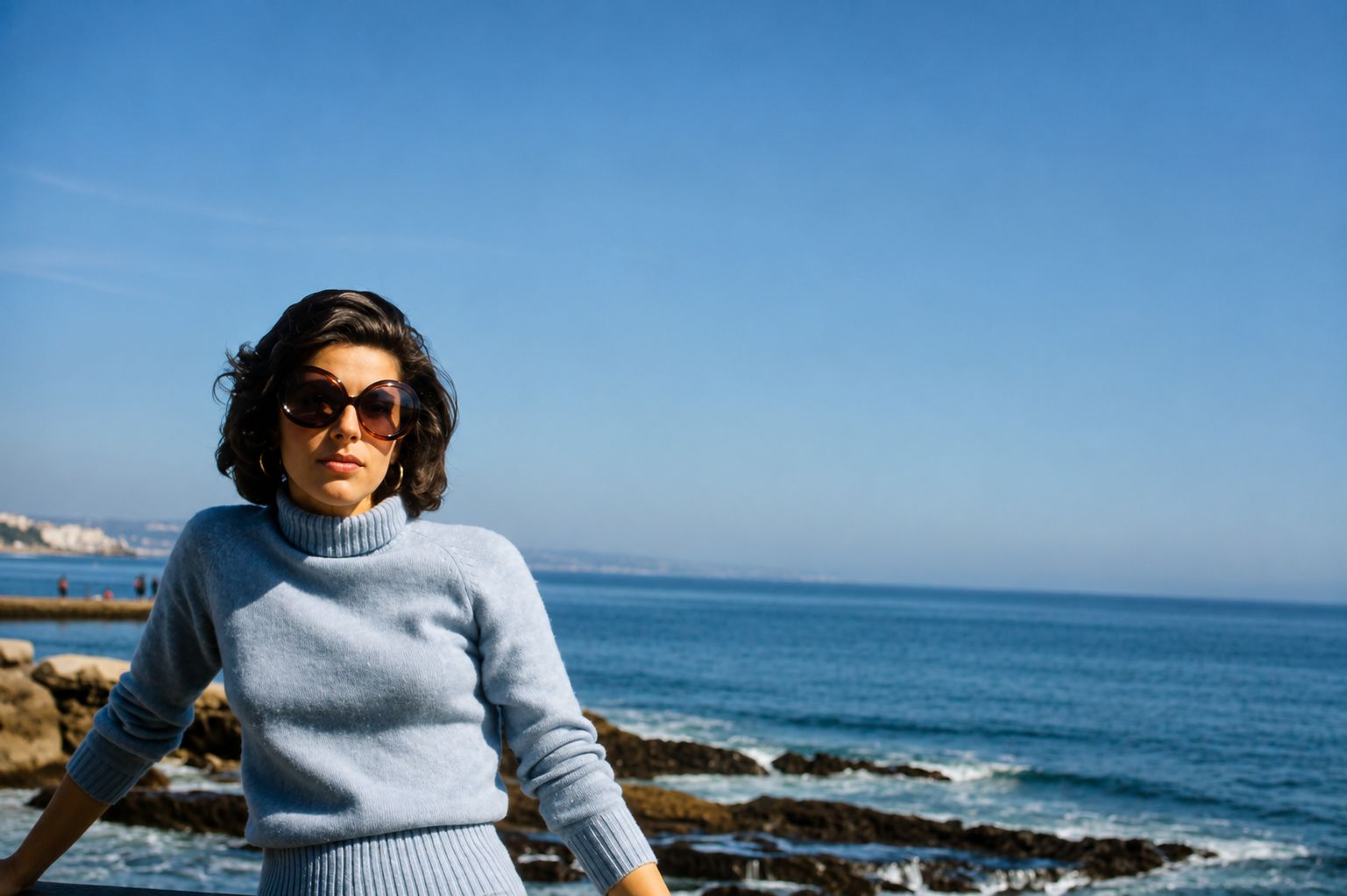 Retrato à beira-mar com estilo