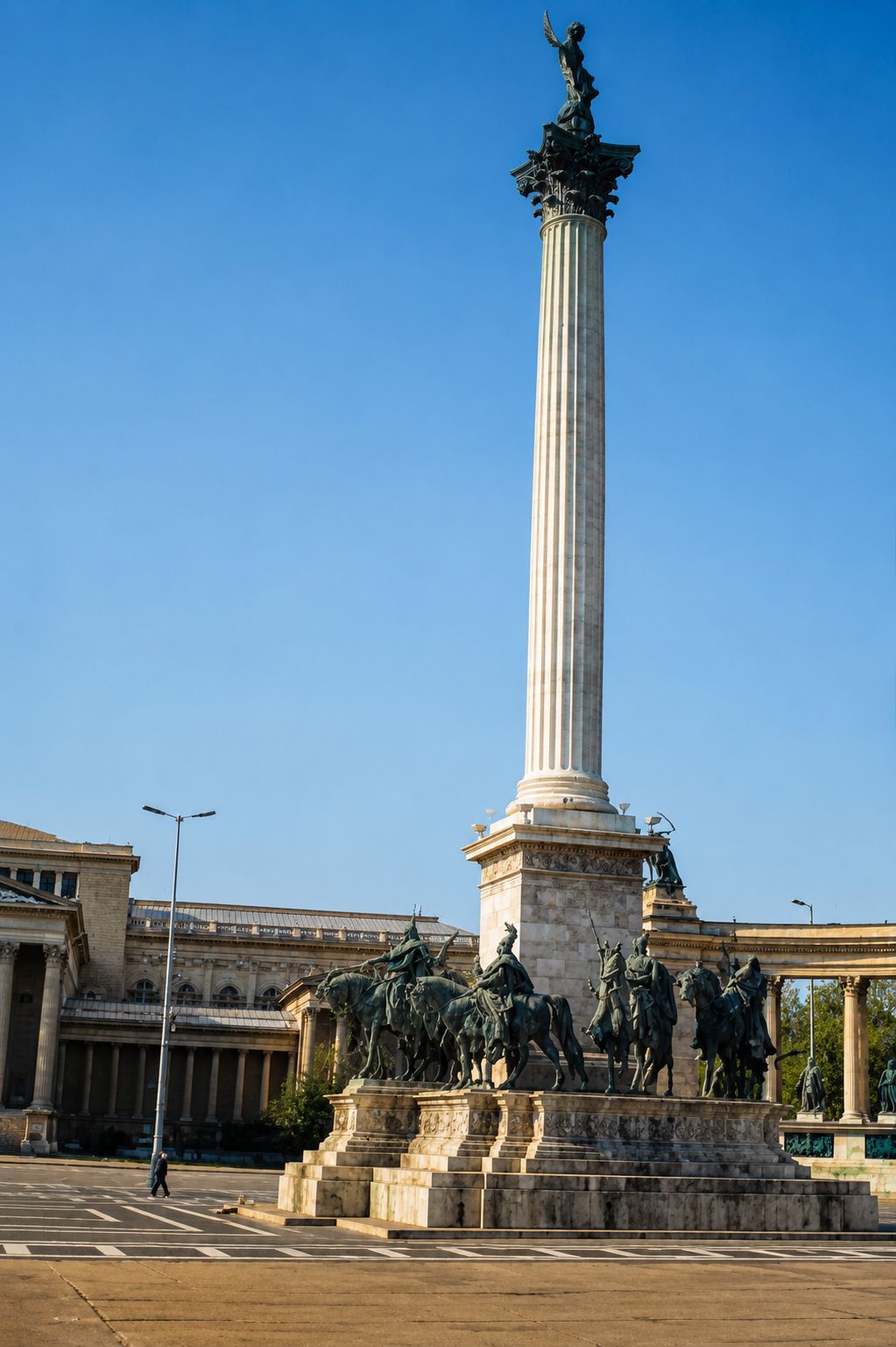 Monumento neoclássico em praça urbana