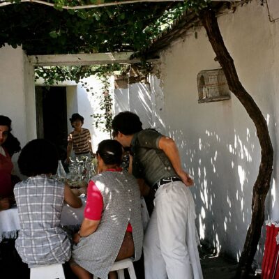 Refeição em Família sob a Pérgula Verde