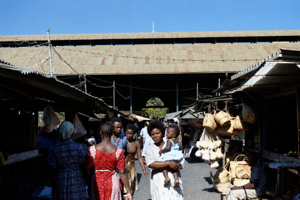Mercado Africano Sob o Céu Azul