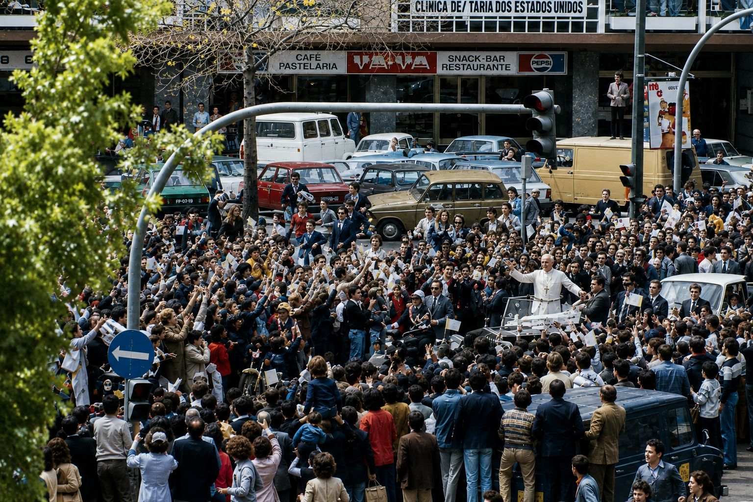 Visita papal entre multidões em festa